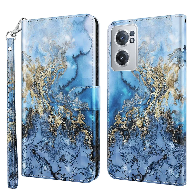 For OnePlus Nord CE 2 5G 3D Creative Pattern Printing PU Leather Flip Protective Case Wallet Stand Full Body Protective Cover with Wrist Strap - Bauhinia Valley