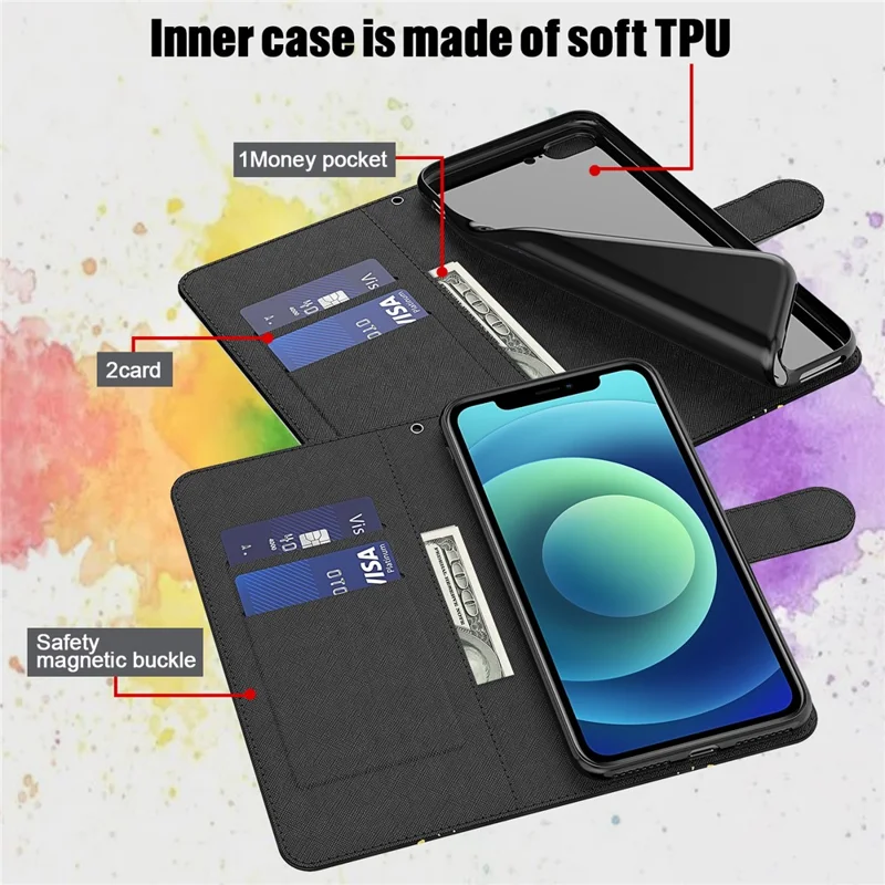 For OnePlus Nord CE 2 5G 3D Creative Pattern Printing PU Leather Flip Protective Case Wallet Stand Full Body Protective Cover with Wrist Strap - Bauhinia Valley
