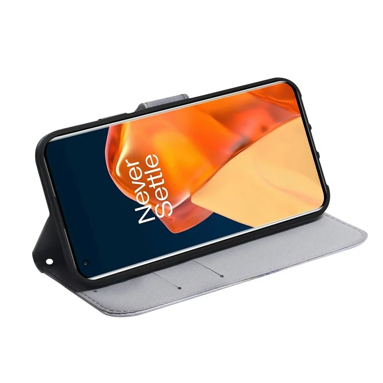 Wallet Phone Case for OnePlus Nord CE 2 5G Pattern Printed PU Leather Folio Flip Cover Magnetic Closure Shell with Stand - Wolf