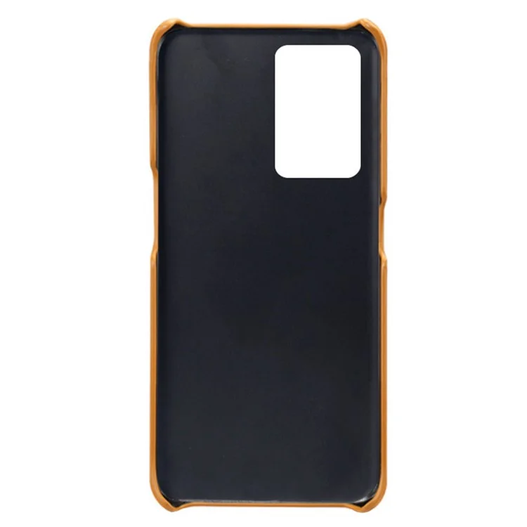 For OnePlus Nord CE 2 5G Phone Case Dual-layer Protection PU Leather Coated Hard PC Cover Two Card Slots Mobile Phone Protector - Orange