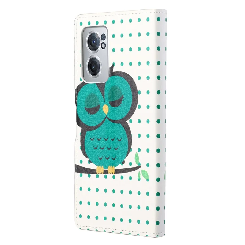 Pattern Printing Leather Case for OnePlus Nord CE 2 5G, Full-Protected Cover Shell with Wallet Stand - Single Owl