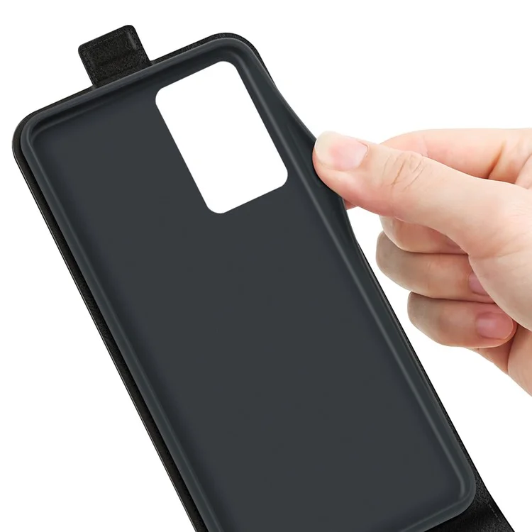 Capa Flip Vertical de Couro PU para OnePlus Nord CE 2 5G, Suporte para Cartão de Textura Crazy Horse, Capa de Telefone Móvel - Preto