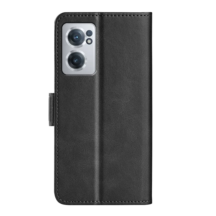Textured PU Leather Phone Case for OnePlus Nord CE 2 5G Shockproof Folio Flip Cover Magnetic Closure Wallet Stand Case - Black