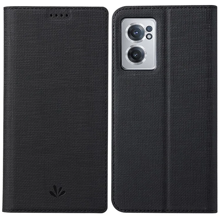 VILI DMX Series Pour OnePlus Nord CE 2 5G, Couvercle de Support de Boîtier de Téléphone en Cuir en Cuir Automatique Avec Fente à Carte Unique - le Noir