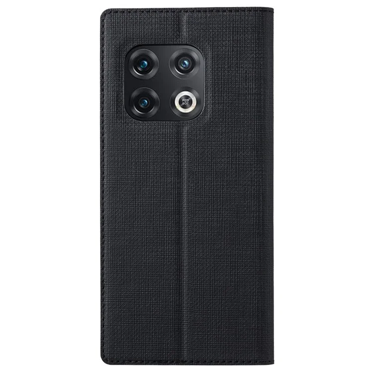 VILI DMX Series per OnePlus 10 Pro 5G, Custodia in pelle assorbita automaticamente con supporto e slot per schede - Nero