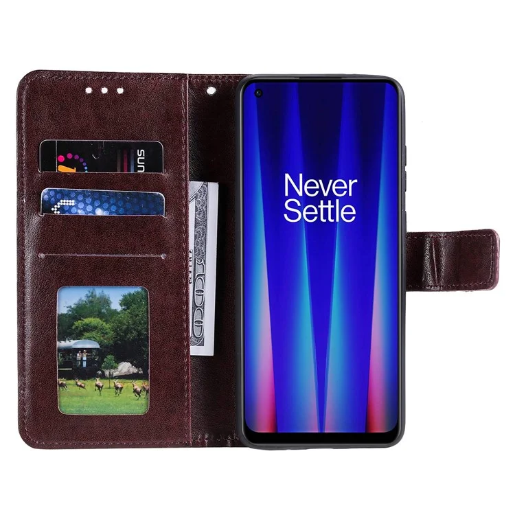 For OnePlus Nord CE 2 5G Shockproof Wallet Stand Design Imprinted Mandala Flower PU Leather Phone Flip Cover Phone Case - Brown