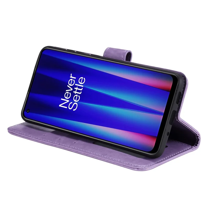 For OnePlus Nord CE 2 5G Shockproof Wallet Stand Design Imprinted Mandala Flower PU Leather Phone Flip Cover Phone Case - Purple