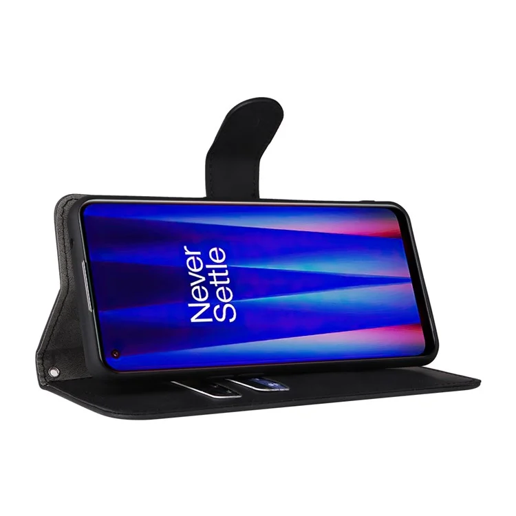 For OnePlus Nord CE 2 5G Skin-touch Feeling PU Leather + TPU Phone Case with Wallet Stand - Black