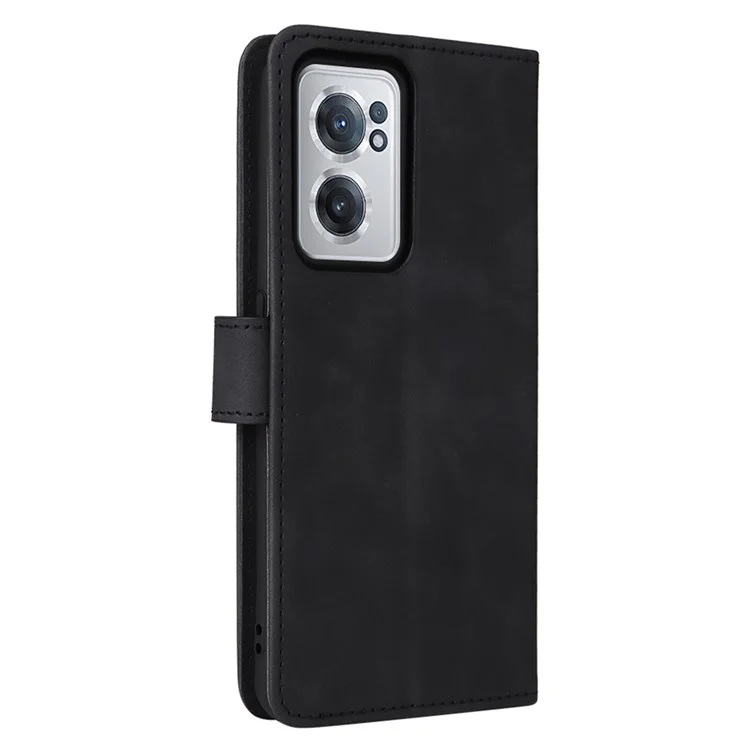 For OnePlus Nord CE 2 5G Skin-touch Feeling PU Leather + TPU Phone Case with Wallet Stand - Black