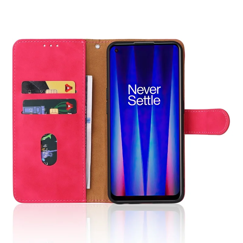 For OnePlus Nord CE 2 5G Skin-touch Feeling PU Leather + TPU Phone Case with Wallet Stand - Rose