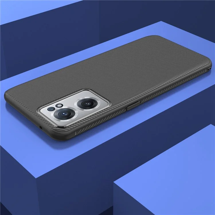 For OnePlus Nord CE 2 5G Jazz Series Twill Texture Mobile Phone Case Anti-slip Flexible TPU Protective Cover - Black