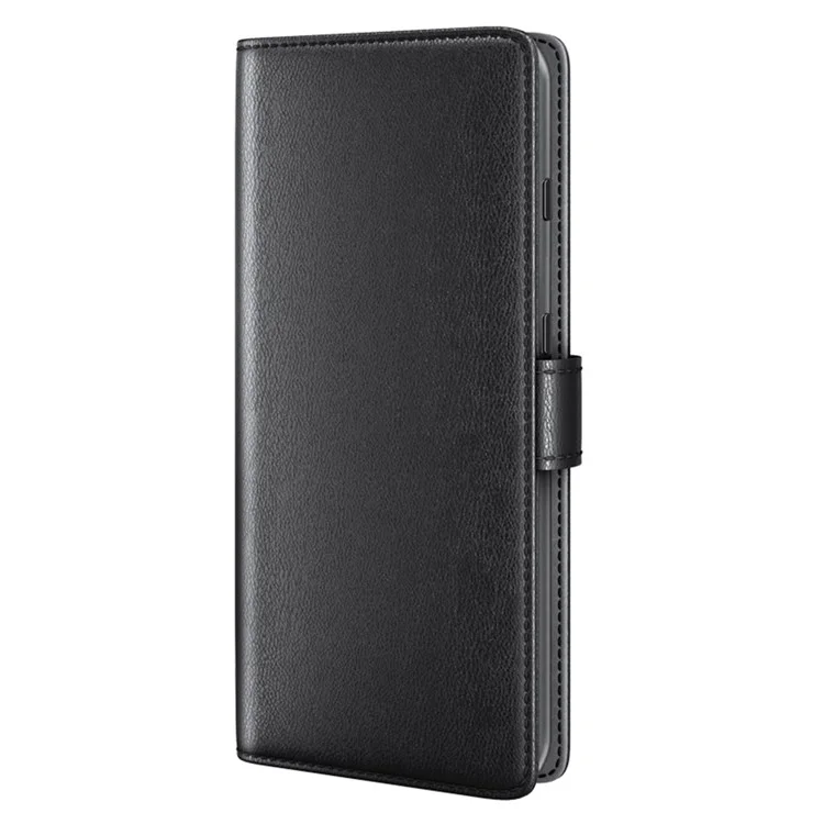 For OnePlus Nord 2 5G Split Leather Genuine Leather Shockproof Wallet Case Mobile Phone Stand Cover - Black