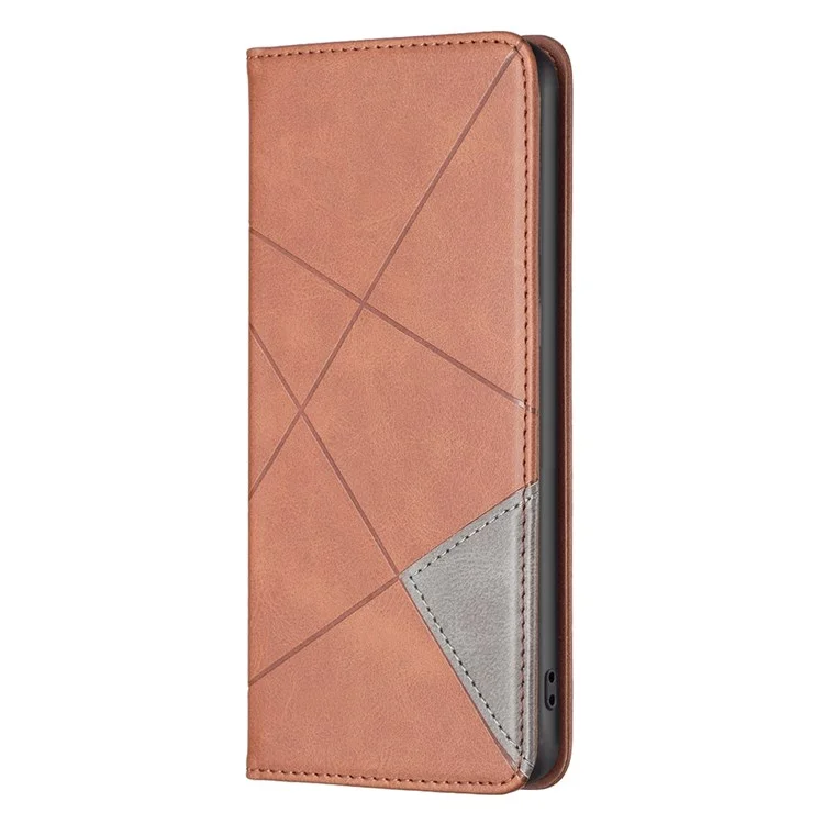 Bf-sprudelmuster Serie-1 Für OnePlus 10 Pro Magnetic Auto-absorbed Wallet Haufen Muster Geprägter Kartenschlitzhalter PU Leder Ständer Stoßdämpfer Flip Cover - Braun