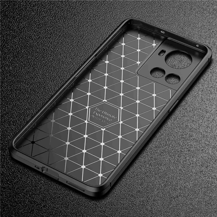 For OnePlus Ace Carbon Fiber Texture Phone Case Drop-proof Anti-scratch Soft TPU Back Cover - Black