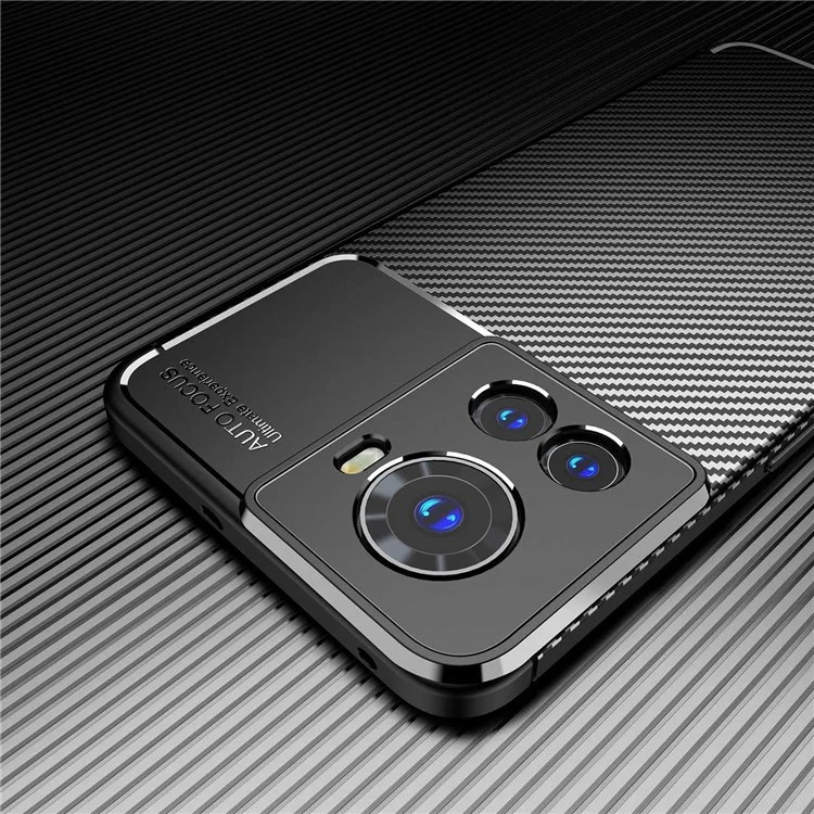 For OnePlus Ace Carbon Fiber Texture Phone Case Drop-proof Anti-scratch Soft TPU Back Cover - Black