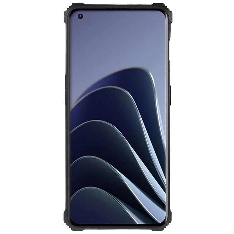 PC TPU Combo Armour Phone Case Para OnePlus 10 Pro, Proteção Double Proteção Antifra-fall Kickstand e Magnetic Metal Sheet Hybrid Telefone - Prata