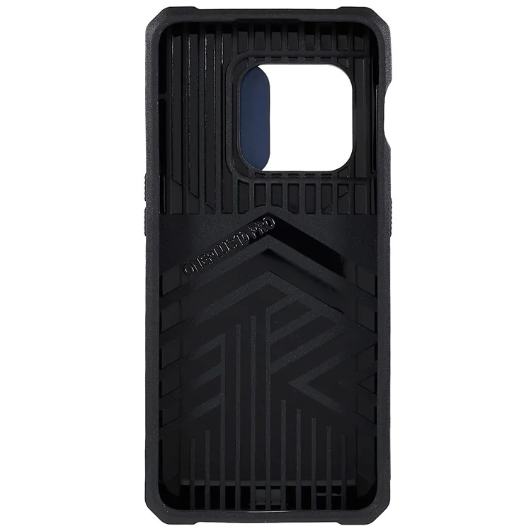 Para OnePlus 10 Pro Carcasa con resistencia al desgaste de PC + TPU, ranura para tarjeta antidesvanecimiento + diseño de soporte metálico - Azul marino