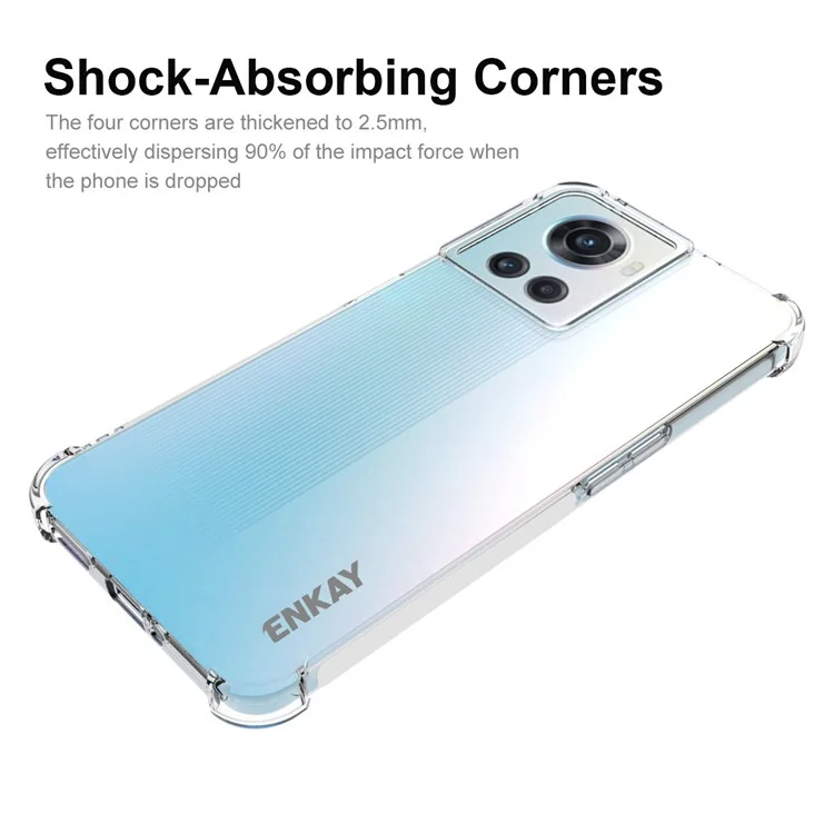 ENKAY HAT PRINCE For OnePlus Ace 5G Thickened Corners Shockproof Transparent TPU Cover Phone Protective Case with Anti-slip Strip Edge