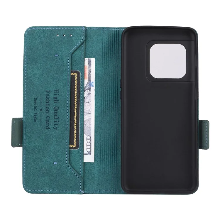 Custodia Per Telefono in Pelle PU Per OnePlus 10 Pro, Portafoglio di Design Hardware Coperchio Protettivo TPU Interno - Blu