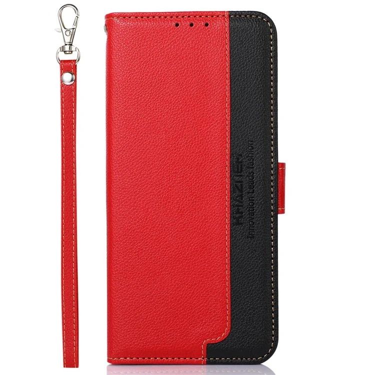 Khazneh Für OnePlus Nord CE 2 Lite 5G RFID Blockierungsschutz Brieftasche Litchi Textur PU Leder Ständer Magnetisch Schockdichte Flip -abdeckung - Rot