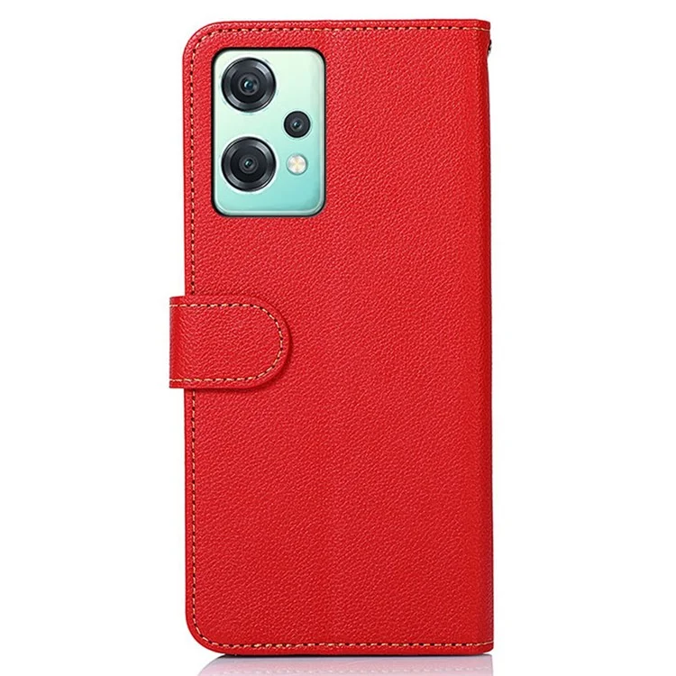 Khazneh Für OnePlus Nord CE 2 Lite 5G RFID Blockierungsschutz Brieftasche Litchi Textur PU Leder Ständer Magnetisch Schockdichte Flip -abdeckung - Rot