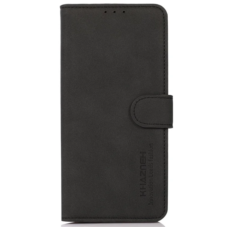 KHAZNEH For OnePlus Nord CE 2 Lite 5G Stand Function Phone Wallet Case Textured PU Leather Magnetic Clasp Wear-resistant Cover - Black