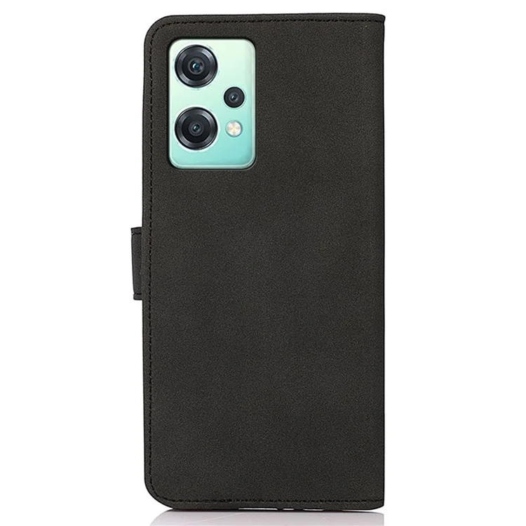 KHAZNEH For OnePlus Nord CE 2 Lite 5G Stand Function Phone Wallet Case Textured PU Leather Magnetic Clasp Wear-resistant Cover - Black