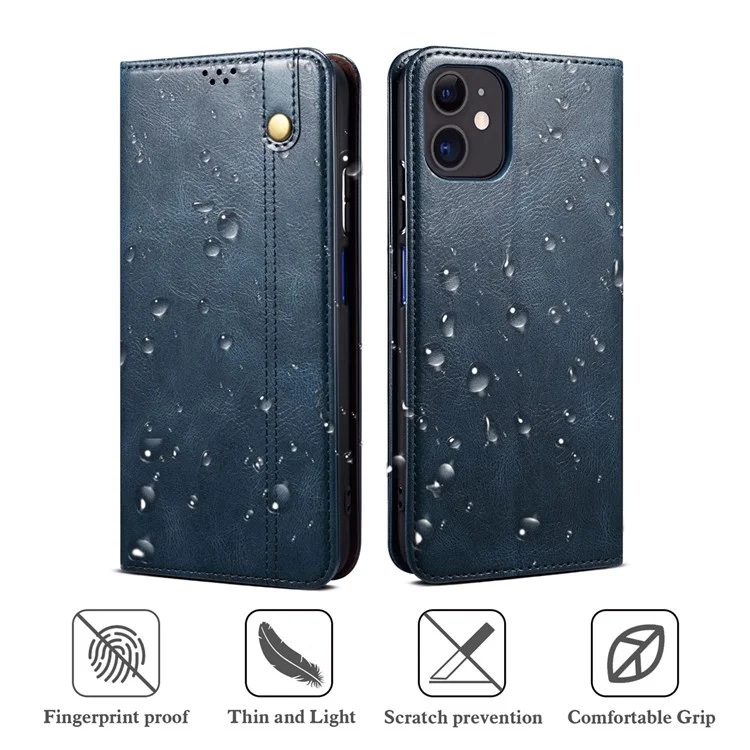 For OnePlus 10R 5G/Ace 5G Shockproof Wallet Style Phone Cover Waxy Crazy Horse Texture Magnetic Auto-absorbed Adjustable Stand Leather Case - Blue