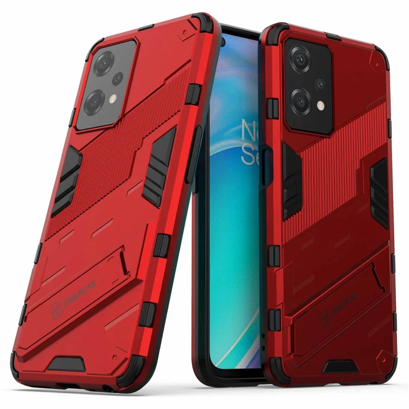 For OnePlus Nord CE 2 Lite 5G Phone Case Kickstand TPU + PC Shockproof Tough Armor Cover - Red