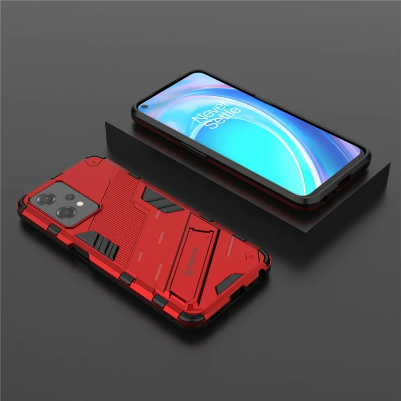 For OnePlus Nord CE 2 Lite 5G Phone Case Kickstand TPU + PC Shockproof Tough Armor Cover - Red