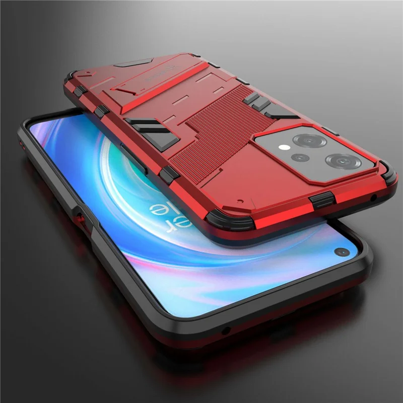 For OnePlus Nord CE 2 Lite 5G Phone Case Kickstand TPU + PC Shockproof Tough Armor Cover - Red