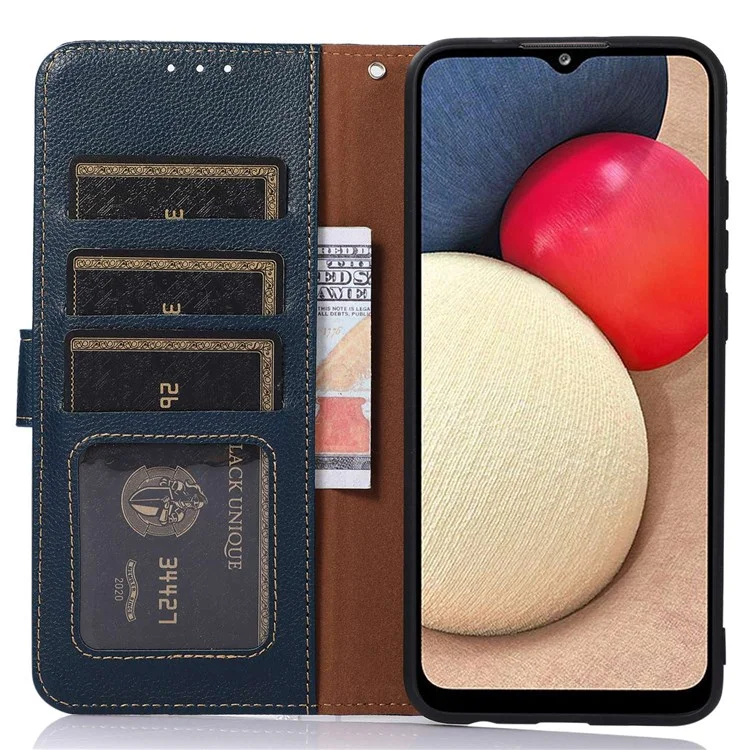 Khazneh Rfid, Блокирующая Litchi Texture PU - Синий