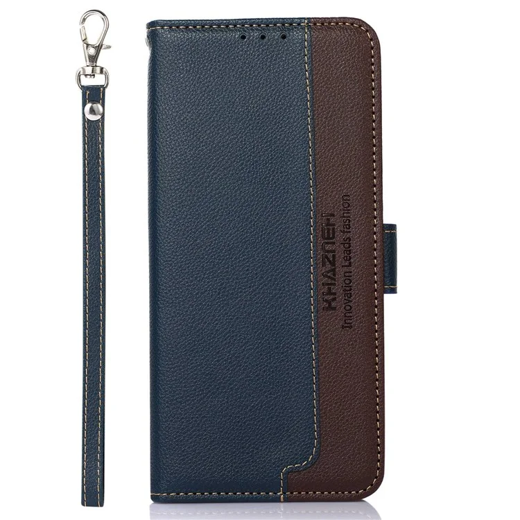 Khazneh Rfid, Блокирующая Litchi Texture PU - Синий