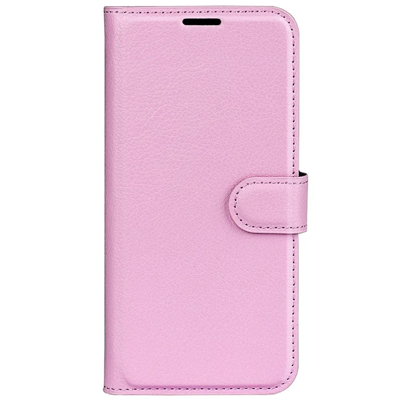Litchi Texture Case for OnePlus Nord 2T 5G, Scratch-resistant Anti-drop Stand PU Leather Wallet Protective Phone Cover - Pink