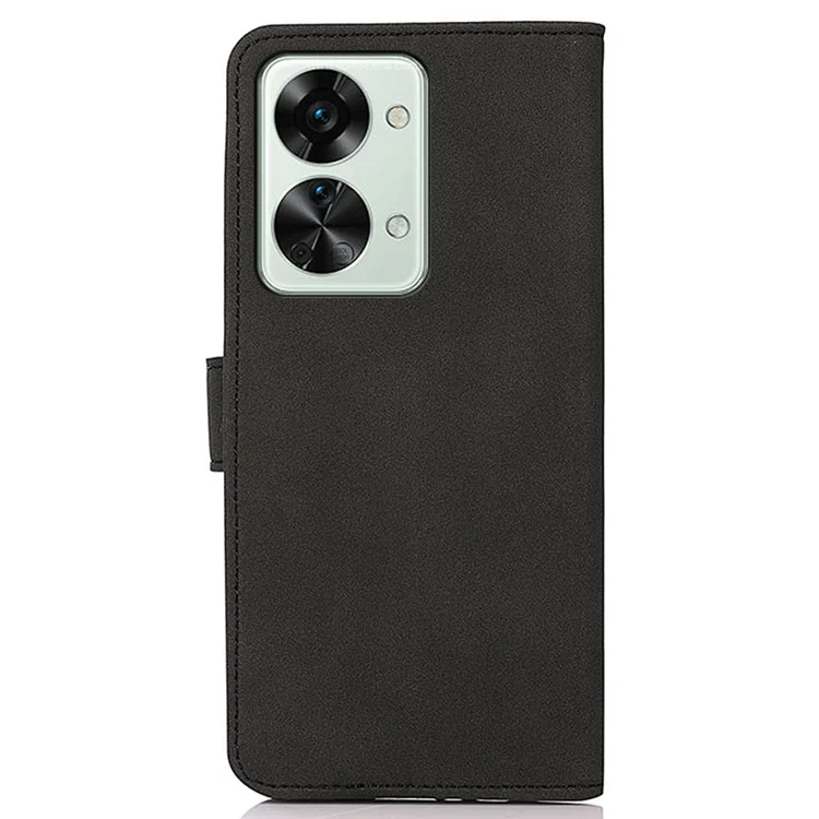 Khazneh Para OnePlus Nord 2T 5G Magnetic Textured PU Reator Casa TPU Interior Protective Shell Folio Flip Cover Cover - Negro