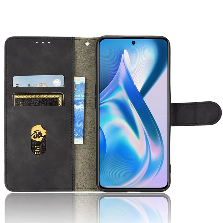 Per OnePlus Ace 5G/10R 5G Copertura Completa Pullotto Pulla Chiet Chiusa Magnetica Coperchio di Frip Auto Scritto Con Supporto Per Carta - Nero