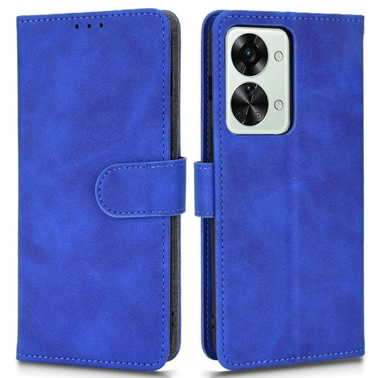 Для OnePlus Nord 2T 5G Против Flip Flip Case Case Skellet Skin Touch Ceely Cuethe Magnetic Core Case с Ремешком Для Запястья - Синий
