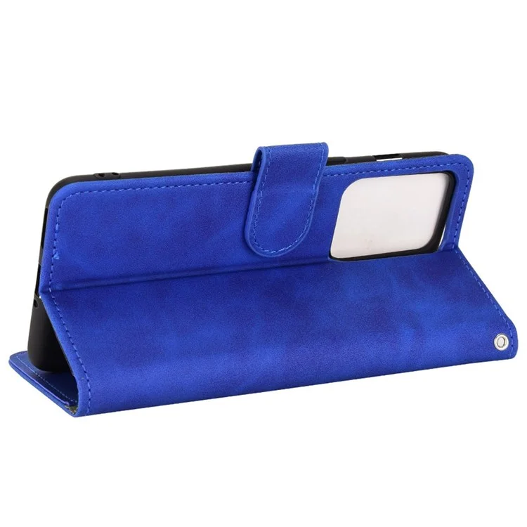 Для OnePlus Nord 2T 5G Против Flip Flip Case Case Skellet Skin Touch Ceely Cuethe Magnetic Core Case с Ремешком Для Запястья - Синий