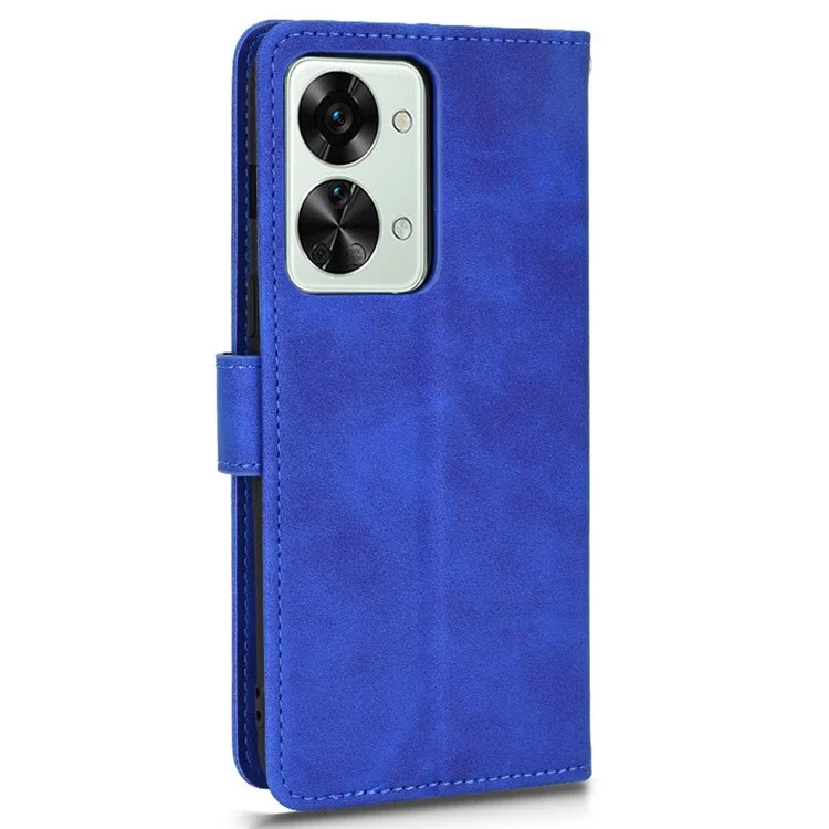 Для OnePlus Nord 2T 5G Против Flip Flip Case Case Skellet Skin Touch Ceely Cuethe Magnetic Core Case с Ремешком Для Запястья - Синий