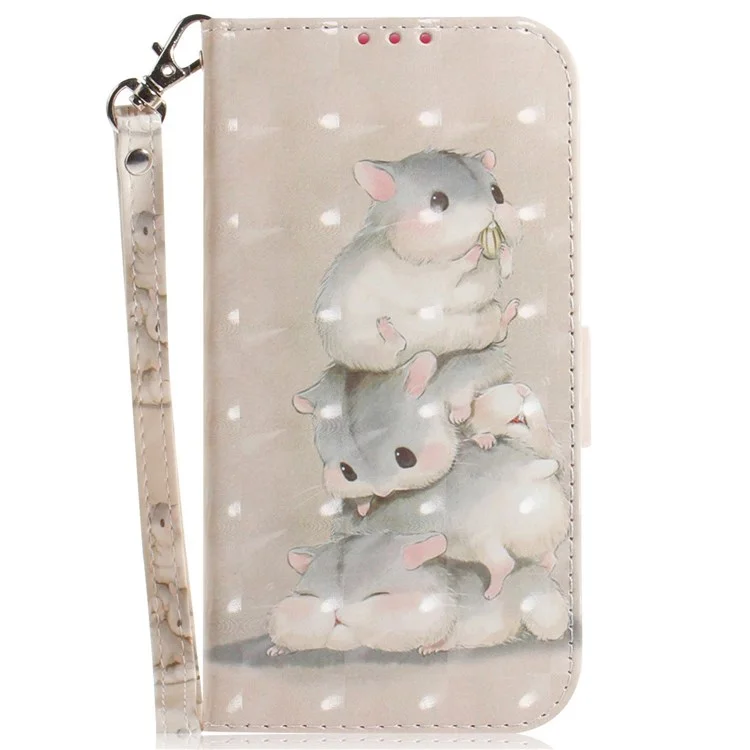 3D Padring Printing Folio Flip Phone Case Para OnePlus 10 Pro 5G, Capa De Couro PU Com Carteira - Empilhando Esquilos