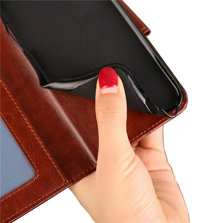 For OnePlus Nord CE 2 Lite 5G Anti-drop Full Covering PU Leather Wallet Case Stand Function Magnetic Closure Shockproof Flip Folio Cover - Black