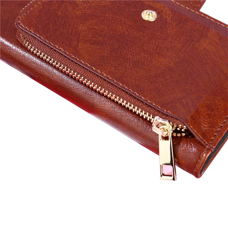 Zipper Pocket Phone Case for OnePlus Nord CE 2 Lite 5G, PU Leather Foldable Stand Cell Phone Cover with Wallet - Black