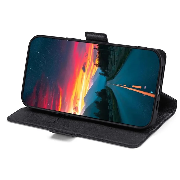 For OnePlus Nord CE 2 Lite 5G Shockproof PU Leather Flip Case with Card Slot Ultra Slim Magnetic Clasp Stand Phone Cover - Black