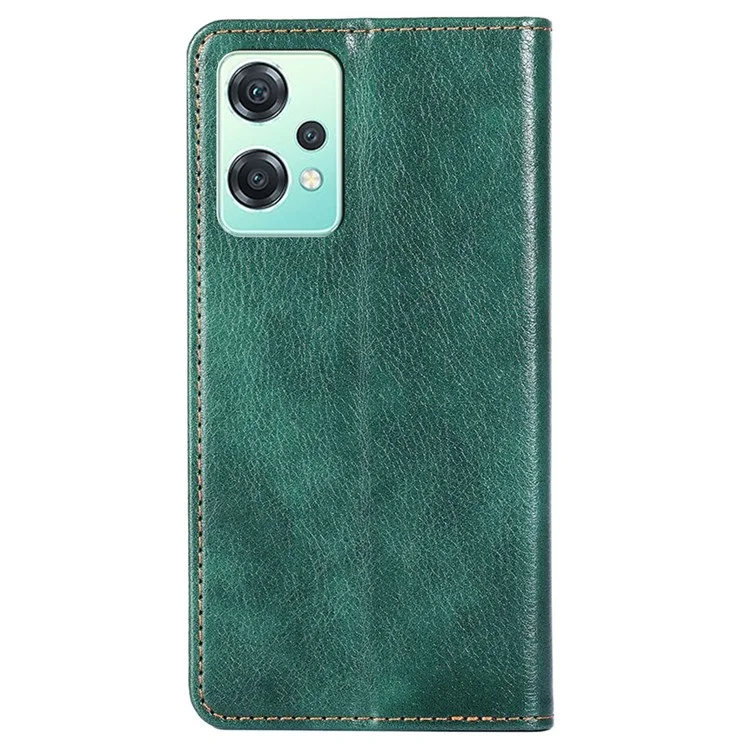 For OnePlus Nord CE 2 Lite 5G Shockproof Phone Case Stand Wallet PU Leather Magnetic Absorption Protective Cover - Green