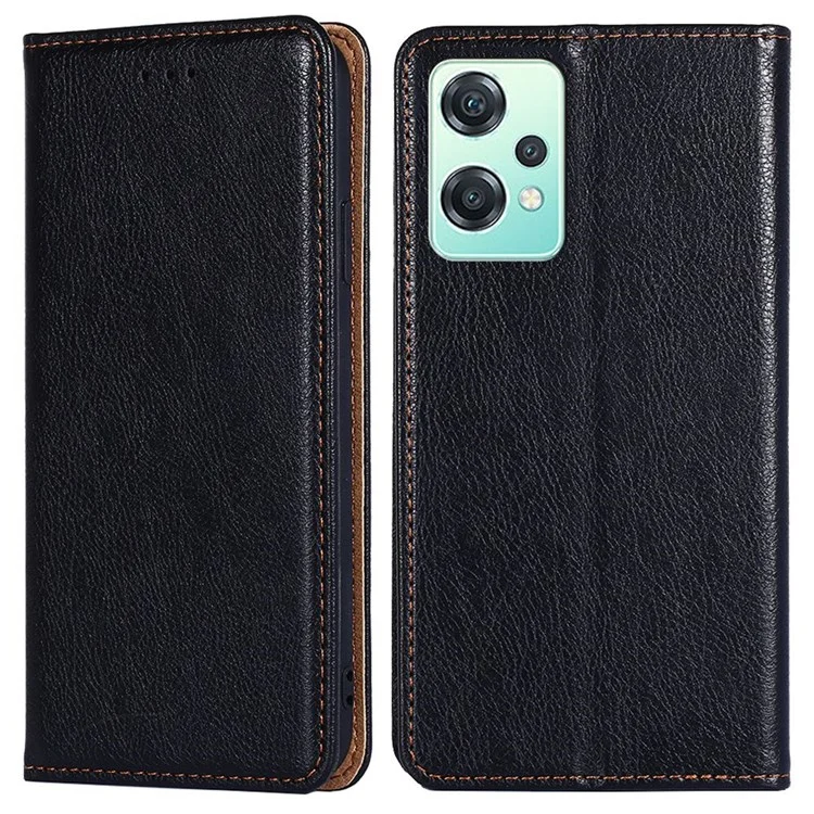 For OnePlus Nord CE 2 Lite 5G Shockproof Phone Case Stand Wallet PU Leather Magnetic Absorption Protective Cover - Black