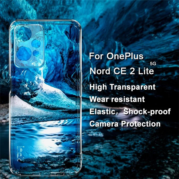 IMAK UX-5 Série pour OnePlus Nord CE 2 Lite 5G / Oppo K10x 5G Coque Antichute Transparente Douce en TPU Cas Peau Non Jaunissante Couvercle Arrière de Téléphone