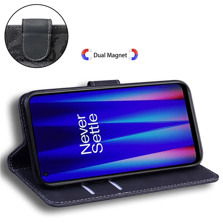 HONLEN Custodia Magnetica A Portafoglio Per OnePlus Nord CE 2 Lite 5G - Pelle PU Con Supporto E 2 Slot Per Carte - Colore Nero - 2