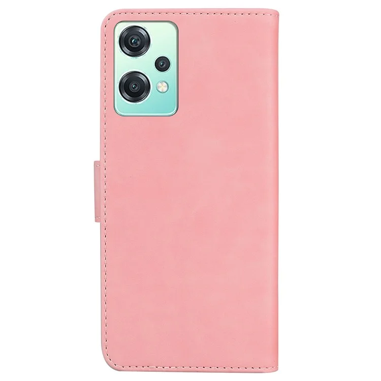 For OnePlus Nord CE 2 Lite 5G Solid Color Anti-fall Leather Wallet Case Viewing Stand Protective Phone Cover - Pink