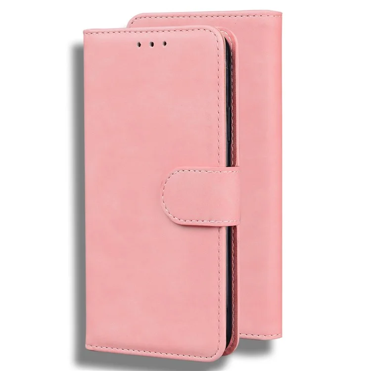 For OnePlus Nord CE 2 Lite 5G Solid Color Anti-fall Leather Wallet Case Viewing Stand Protective Phone Cover - Pink