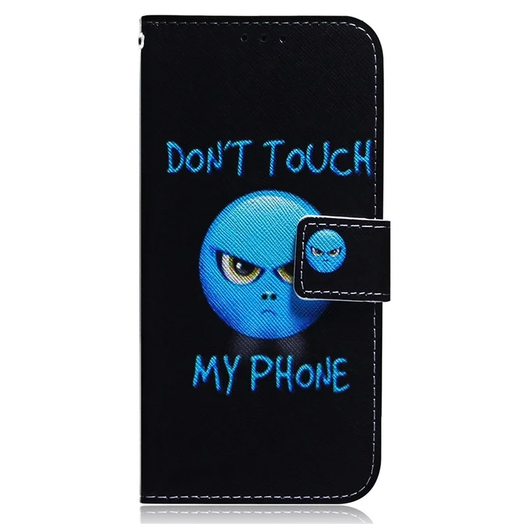 Для OnePlus Nord CE 2 Lite 5G PU Leather Book Case Anti-drop Pattern Printing Wallet Stand Magnetic Cover with Strap - Don't Touch My Phone